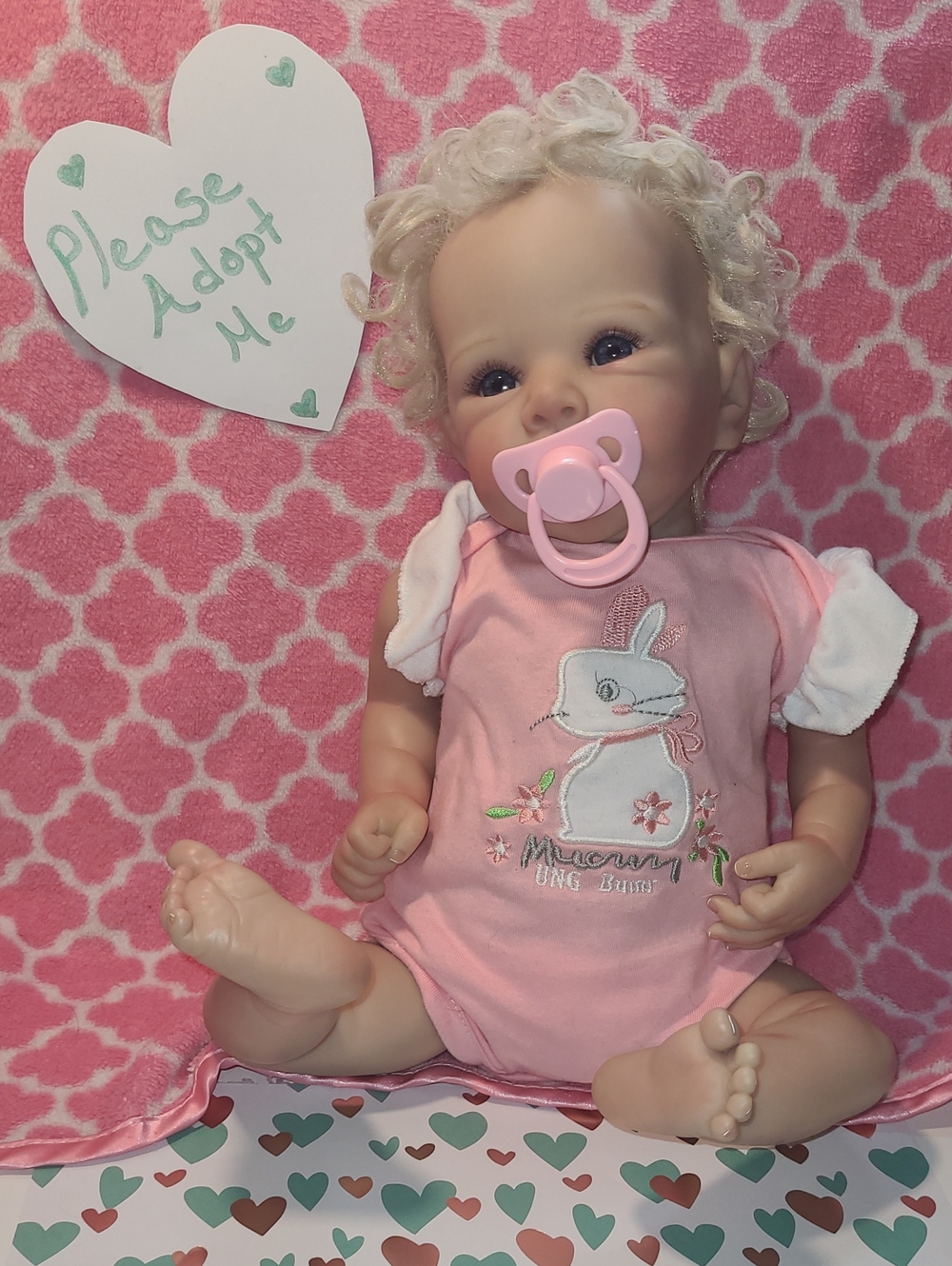 Realustic Newborn Doll "Bettie"2021 With Pacifier,Very Good .